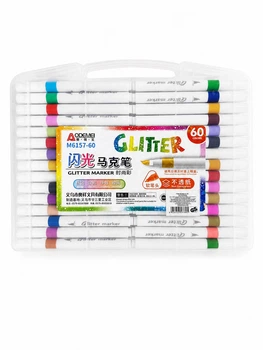 Набор скетчмаркеров Aodemei "Glitter" 6157-60, 60 цветов в пластиковом боксе