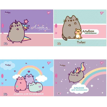 Альбом для малювання А4, 20 аркушів, 100 г/м2, мікс Pusheen 130589 Yes