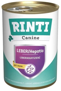 Влажный диетический корм для собак Rinti Veterinary Canine Leber Hepatic mit Huhn с курицей при заболеваниях печени 400 г (4000158970572)