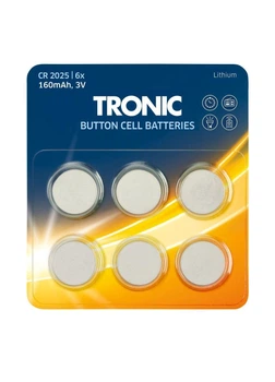 Батарейки таблетки 6 шт TRONIC CR 2025 Lithium 3V (N1-00876)
