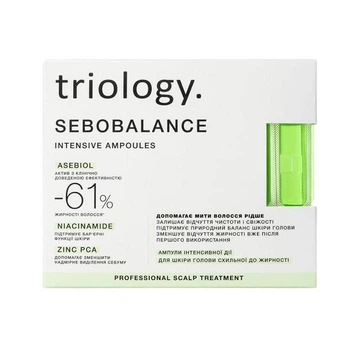 Сироватка для жирної шкіри голови, що відновлює баланс, Triology Sebobalance, 20 ампул