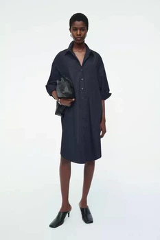 Сукня жіноча COS oversized draped shirt dress 1265391001 XS Синій