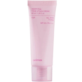 Сонцезахисний крем CELIMAX Heart Pink Tone Up Sun Cream SPF 50+ PA++++ 40 ml — тонуючий UV‑захист для щоденного догляду