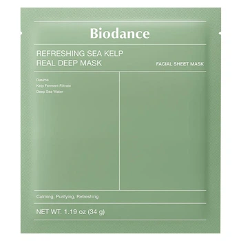 Тканинна маска для обличчя Biodance Refreshing Sea Kelp Real Deep Mask 34 g — зволоження, заспокоєння та відновлення шкіри