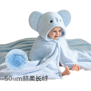 Дитячий рушник Babycare Теплий флісовий рушник для ванни з капюшоном, термопласт, чорний, з технологією обігріву - Egypt Koala 105*105 см