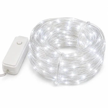 Гирлянда 400 LED White 50м белая широкая лента для праздничного декора