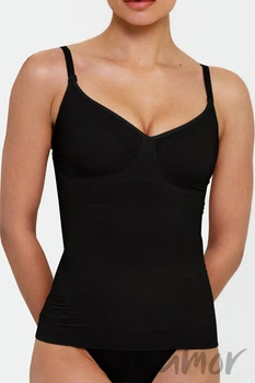 Майка жіноча безшовна з легкою корекцією Giulia CAMI SHAPEWEAR L/XL Чорна