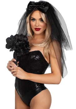 Фата невесты Leg Avenue Tiered bridal veil Black, one size