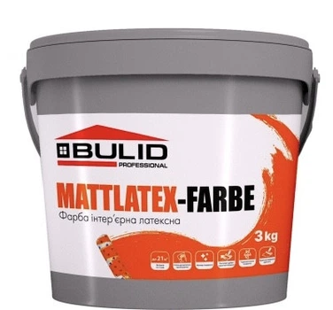 Фарба "MATTLATEX FARBE" інтер’єрна латексна 3кг ТМ «BULID»