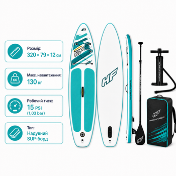 SUP-доска Bestway 65347 320×79×12 см, надувной сапборд с веслом и ручным насосом