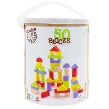 Klocki drewniane Trefl 50 Blocks 61687 50 elementów (5900511616873)