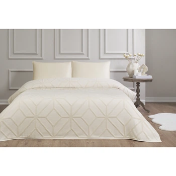Махровая простынь Tivolyo Home Prizma bej 160x220 полуторная