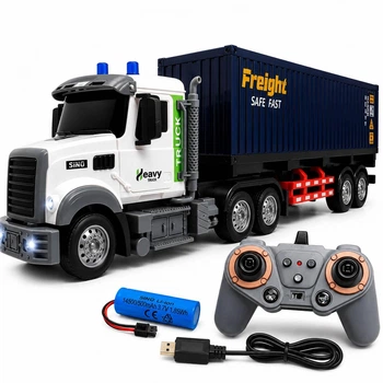 Фура на радіокеруванні 1:12, американський тягач з контейнером 58,5 см, 2.4 GHz, світло, звук, акумулятор QH9006-1