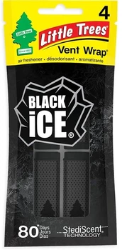Ароматизаторы-зажимы для дефлектора | Little Trees Black Ice | 4 шт — Черный лед