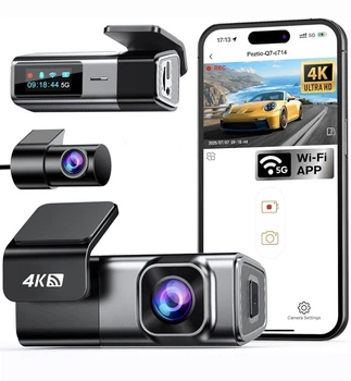 Navycrest Q7 – 4K + 1080p Wi-Fi Dash Cam (Передня + Задня Камери)