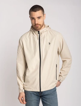 Мужская куртка ветровка U.S. Polo Assn. Premium Quality Luxury Edition с капюшоном M насыщенная песочно-бежевая