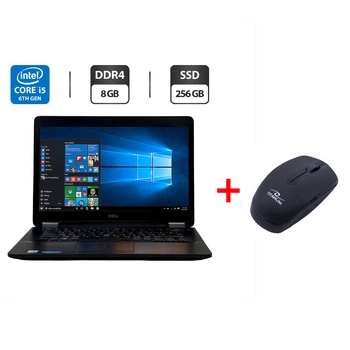 Ультрабук Dell Latitude E7470 / 14" (1920x1080) IPS / Intel Core i5-6300U (2 (4) ядра по 2.4 - 3.0 GHz) / 8 GB DDR4 / 256 GB SSD / Intel HD Graphics 520 / WebCam / Windows 10 Pro б/в + Подарунок Провідна миша USB / бездротова