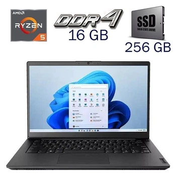 Ультрабук Б-клас Lenovo K14 Gen 1 / 14" (1920x1080) TN / AMD Ryzen 5 5600U (6 (12) ядер по 2.3 - 4.2 GHz) / 16 GB DDR4 / 256 GB SSD / AMD Radeon Vega 7 / WebCam / Windows 11 б/в