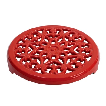 Чавунна кругла підставка під гаряче Staub Serving 22,5 см червона (3272346010068)