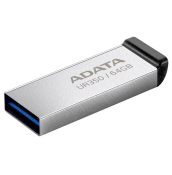 Флеш накопитель USB 64Gb UR350, Silver/Black, USB 3.2 Gen 1, до 100 МБ/с (UR350-64G-RSR/BK) ADATA (teh0029094)