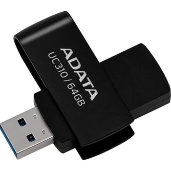 Флеш накопитель USB 64Gb UC310, Black, USB 3.2 Gen 1, до 100 МБ/с (UC310-64G-RBK) ADATA (teh0029131)
