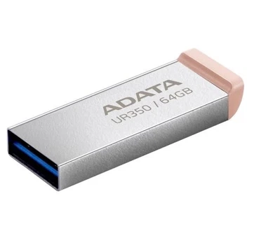 Флеш накопитель USB 64Gb UR350, Silver/Brown, USB 3.2 Gen 1, до 100 МБ/с (UR350-64G-RSR/BG) ADATA (teh0029153)