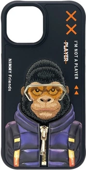 Etui plecki Nimmy Cool&Cute 2.0 Monkey do Apple iPhone 15 Czarne (6971080317897)