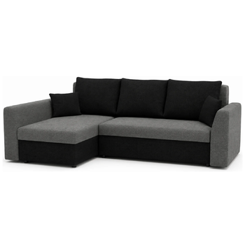 Диван кутовий Пауль 247×140 см сірий-чорний