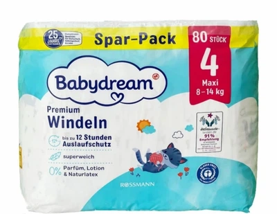 Підгузники Babydream 4, 8-14 кг, 80шт в пачці