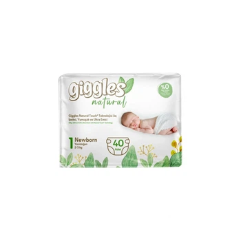 Подгузники Giggles Natural 1 Newborn 2-5 кг 40 шт (8680131206377) (347184)