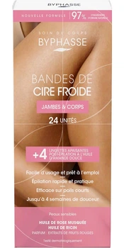 Смужки для депіляції Byphasse Bandes De Cire Froide Jambes & Corps 24 шт.