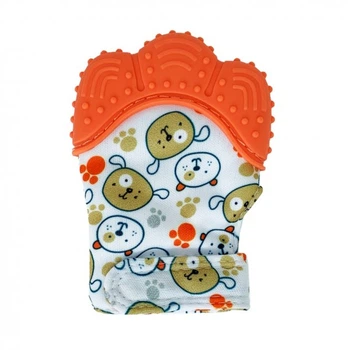 Прорезыватель-перчатка "Лапка" MGZ-0412(Orange) на липучке