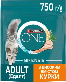 Сухий корм Purina One Adult Bifensis для дорослих кішок з куркою 750 г (8445291799660)