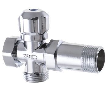 Кутовий кран приладовий триходовий Koer 3/4x3/4x3/4 KR.521 ЗЗВ для сантехнічних приладів (KR0148)