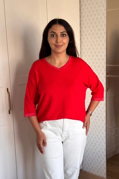 Светр INEDIT 10858 Red ONE SIZE