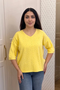 Светр INEDIT 10852 Yellow ONE SIZE