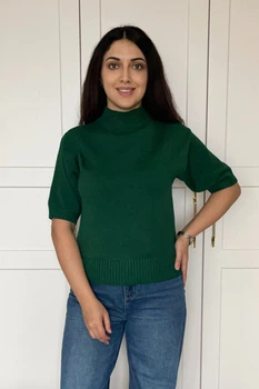 Светр INEDIT 10849 Dark-Green ONE SIZE