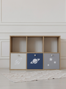 Стеллаж на 6 ячеек / 3 ящика Dreamer Wood, Космос