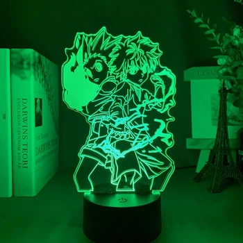 3D аніме-світильник Гон і Кіллуа з Хантер х Хантер, нічник Hunter x Hunter, RGB-лампа з LED-підсвіткою на 16 кольорів з пультом ДУ