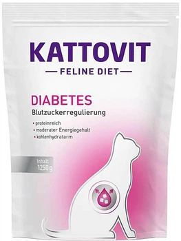 Сухий дієтичний корм для котів Kattovit Veterinary Diabetes при цукровому діабеті, ожирінні та надлишковій масі тіла 1.25 кг (4000158771483)