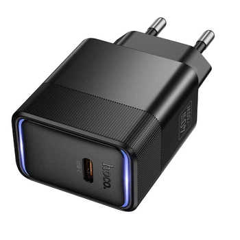Адаптер мережевий HOCO Lounge single port PD charger CS113A |1Type-C, 40/60W, 3A, PD3.2/QC3.0|