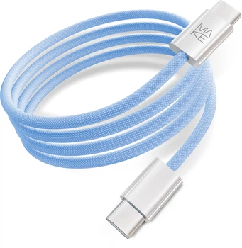Кабель Make Type-C to Type-C PD 65W Nylon 1 м Blue (MCB-CN1BL)