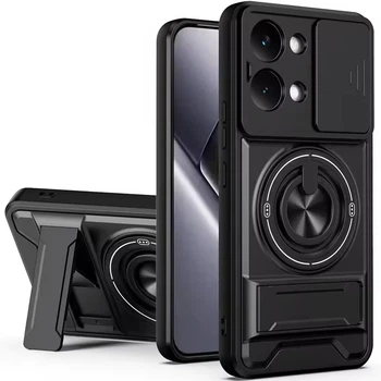 Ударопрочный чехол Camshield StandRing case для Xiaomi Redmi Note 10 Pro / 10 Pro Max Black Без бренда