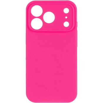 Силіконовий чохол Silicone Silk Full Camera Protective (AA) No Logo для iPhone 17 Pro (Айфон 17 Про), матова накладка Soft Touch з повним захистом камери, корпусу, м'якою підкладкою з мікрофібри Barbie pink