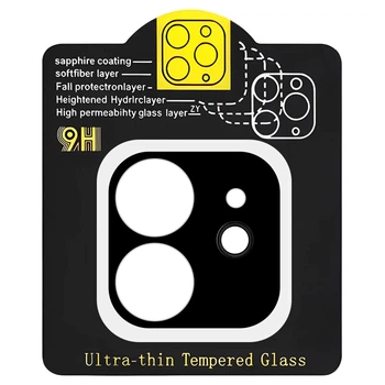 Защитное стекло на камеру Full Block (тех.пак) для Apple iPhone 11 (6.1") Черный