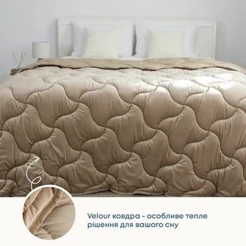 Ковдра ТЕП "VELOUR" Золотий беж (350 г/м²), 200x210 євро