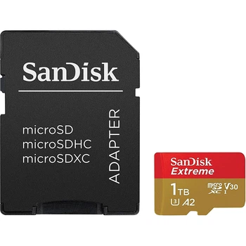 Карта памяти MicroSDXC 1TB UHS-I Class 10 R190/W130MB/s SanDisk Extreme V30 A2 U3 + SD Adapter (SDSQXAV-1T00-GN6MA)