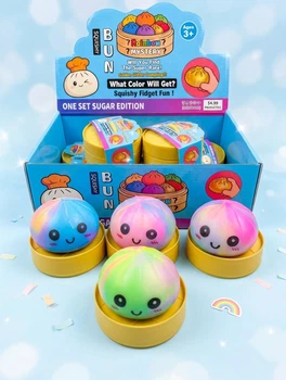 Сквіш-антистрес Пельмень у пароварці, іграшка-сюрприз, Dumpling Squishy, Rainbow Mystery