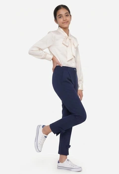 Штаны школьные укороченные для девочки SLY 405B/S/19 синий 146