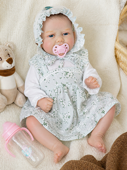 Інтерактивний пупс Reborn Baby Born Ellie 42 см — реагує на рухи, сміється, плаче та засинає, з аксесуарами (RBM24039)
